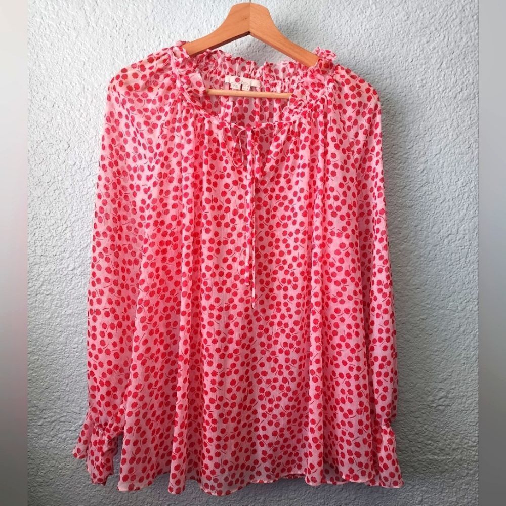 Boden Pink Polka Dot Blouse